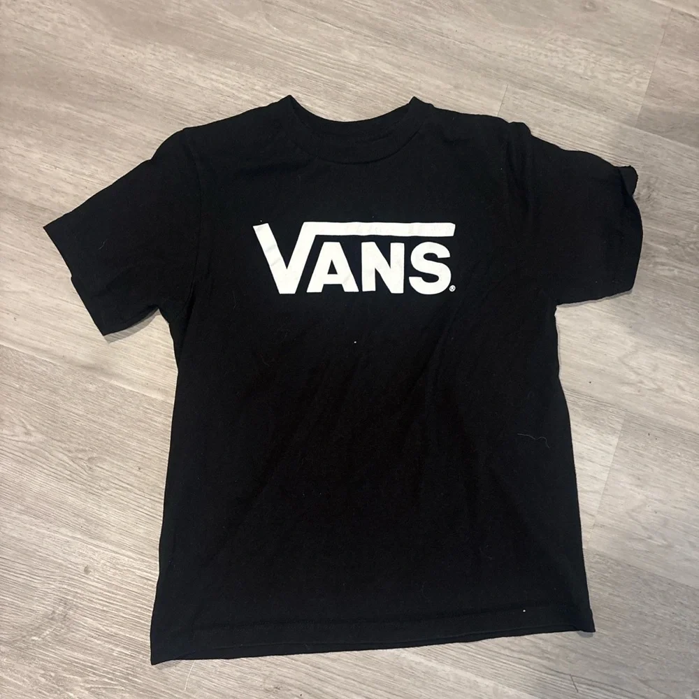 Vans Kids Black Tee with White Logo